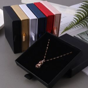 Jewelry Boxes 1Pc Thick Kraft Paper Drawer Box Greeting Card for Necklace Bracelet Ring Gift Display Case Packaging Cardboard 231011