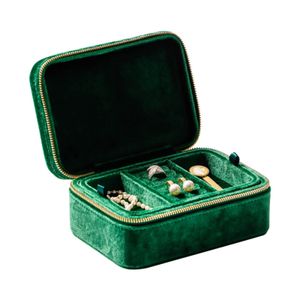 Boîtes à bijoux 1PC velours rectangulaire flanelle boîte de rangement de bijoux Portable bijoux organisateur boîte anneaux boucles d'oreilles collier affichage boîte à bijoux 230512