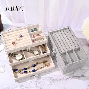 Boîtes à bijoux Boîte de présentation de bijoux en acrylique à 3 couches Boucle d'oreille Bracelet Boîte de rangement pour la classification des bijoux Boîte à bijoux transparente anti-poussière 230609