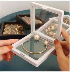 Boîtes à bijoux 3D cadre photo flottant boîte d'ombre présentoir anneau pendentif support protéger bijoux pierre étui de présentation 231011