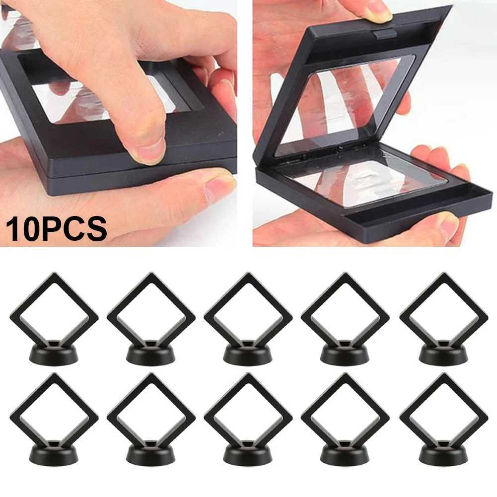 Mücevher Kutuları 5/10 Teather Secuting Box 3D Ambalaj Kutusu Taş Yüzen Çerçeve Zartı Yüzük Para Göstergesi Ekran Kutusu Ekran Rafı