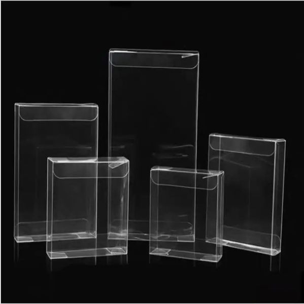 Boîtes à bijoux 50pcs universel PVC boîte transparente en plastique cadeau bijoux jouet boîte d'emballage affichage clair paquet fournitures 231115