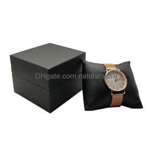 Boîtes à bijoux 5pcs étuis d'emballage papier noir avec coussin Veet oreiller montre stockage bracelet organisateur boîte-cadeau 642 Q2 Drop Delive Dhopq