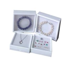 Boîtes de bijoux 7cm / 9cm Boîte de rangement de bijoux en diamant blanc Boîte de pierre de pierre de pierre bracelet Boîte d'organisateur de la chaîne