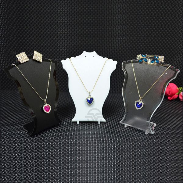 Boîtes à bijoux acrylique Mini collier affichage Mannequin pendentif modèle titulaire montrant support support boucle d'oreille vitrine 230801