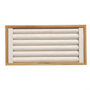 Sieradendozen bamboe beige ringen display houder rek standaard lade organizer opslag voor lade 230511