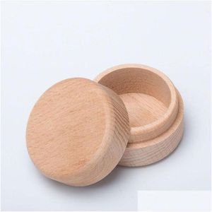 Sieradenboxen Beech hout kleine ronde opbergdoos retro vintage ring voor bruiloft natuurlijke houten kast 136 u2 drop levering verpakking di dhrca