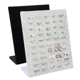 Cajas de joyería BlackGray Velvet display Case Jewelry Ring Displays Stand Board Holder Storage Box Plate Organizer 20 * 10 * 23 CM 230211