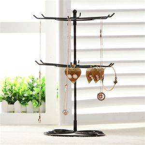 Sieraden Dozen BLUELANS 2-Tier Rotary Stand Display Rack Oorbellen Ring Ketting Houder Mode Organizer Opslag 220912