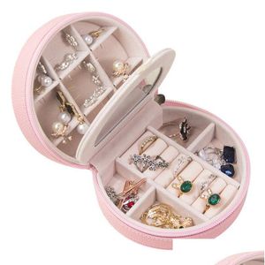 Boîtes à bijoux boîte pour femmes double couche voyage bijoux organisateur collier boucle d'oreille bagues support étui livraison directe emballage Displa Ot3O8