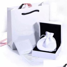 Boîtes à bijoux de marque, emballage de Bracelet blanc adapté à la bague à breloque européenne originale, boîte-cadeau Fine, affichage de livraison directe Othd6