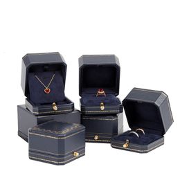 Sieradenboxen klassieke sieraden bruiloft dubbele ring doos luxe sieraden kisten verpakking voor ketting hanger display case ringbox aangepast 230512
