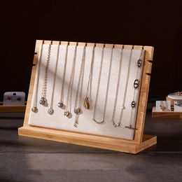 Sieradendoosjes Klassiek Displayrek met grote capaciteit Meerdere halskettingen Afneembaar Suèdehout 230801