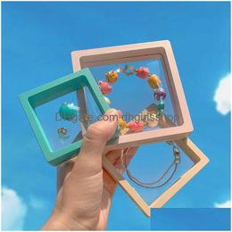 Boîtes à Bijoux Colorf 3D Cadre Photo Flottant Ombre Affichage Film Stockage Suspension Boîte Transparente Bracelet Emballage Drop Delive Dhx57