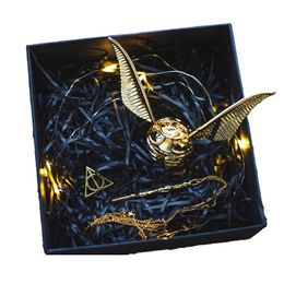 Juwelendozen Creatief Gouden Snitch-serie Ringdoos Voorstel Mysterie Luxe Metalen sieraden Opbergdoos Koffer Trouwringen Schattig Vleugels Meisje Geschenk 230616