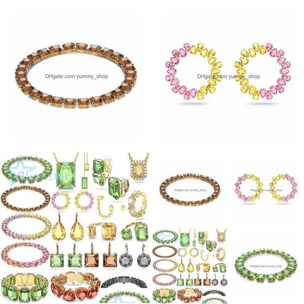 Cajas de joyería Pantalla 2022 Tendencia de verano Damas N Crystal Millenia Pulsera Collar Pendiente Set Fiesta para mujer Drop Entrega Embalaje DHU2J