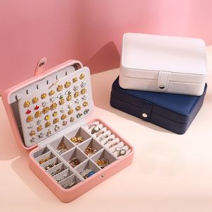 Jewelry Boxes Fashion Mini Display Case Ring Box Cabinet Armoire Portable Organizer Travel Storage Joyeros Organizador De Joyas 230313