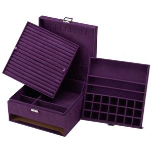 Sieradendozen modieus en royaal hoogwaardige fluwelen doos met grote capaciteit modecadeau 230511