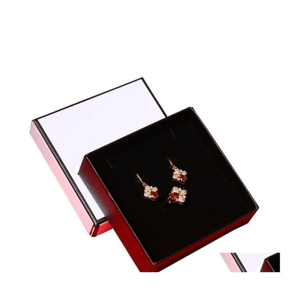 Boîtes à bijoux Coffret cadeau Bracelet Collier Boucles d'oreilles Anneau Organisateur Stockage Papier Carton Bijoux Emballage Conteneur Avec Éponge D Otno2