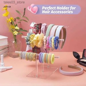 Cajas de joyería Titular de la diadema Acrílico de 3 niveles Clear Hairband Display Stand Hair Hoop Rack Almacenamiento para adolescentes Niñas Mujeres Regalos T-bar Rack Q231109