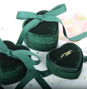 Boîtes de bijoux Boîte à bijoux en velours en forme de coeur pour proposition de fiançailles Boîte de bague de mariage Boîte de bijoux haut de gamme Organisateur de bijoux en gros