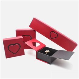 Cajas de joyería Caja de corazón de alta calidad para collar Pendientes Anillo Pulsera Brazalete Brazalete Colgante Embalaje y exhibición Express My Love D DHVLD