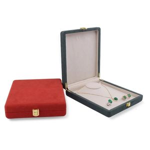 Boîtes à bijoux grande boîte cadeau multifonction collier bague boucle d'oreille pendentif support velours rétro mallette de rangement affichage 230922