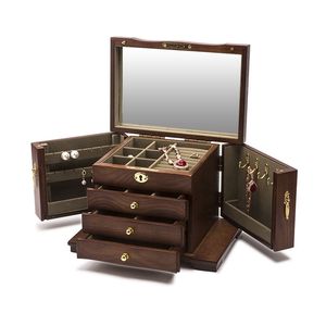 Joyas cajas de joyería de lujo gran joyero de madera exhibición de almacenamiento anillo de aretes collar de joyería de joyería organizador de envasado de empaquetado 230310
