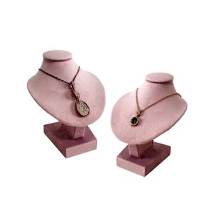 Sieraden Dozen Mini Roze Fluwelen Rek Ketting Hanger Display Stand Staande Mannequin Hals Model Portret 12 Cm 231117