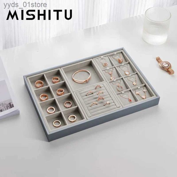 Boîtes à bijoux MISHITU offres spéciales mode Portable microfibre bijoux anneau bijoux affichage organisateur boîte porte-plateau boucle d'oreille bijoux boîte de rangement L240323