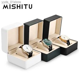 Boîtes à bijoux MISHITU Premium boîte à bijoux en cuir étui de poignet support organisateur boîte de rangement pour Quartz es bijoux affichage cadeau L240323