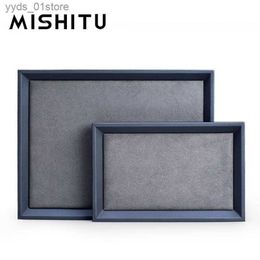 Sieradendozen MISHITU Premium PU-leer Sieradendisplaybak Sieradenopslagpallet voor ketting Bangle Ring Oorbel Opbergvak L240323