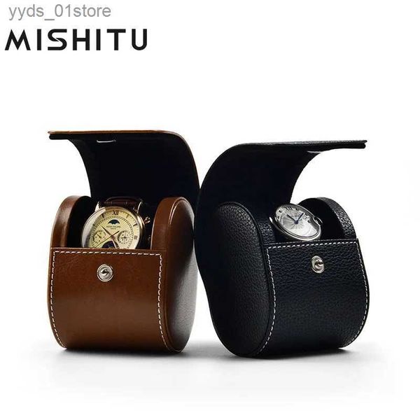 MISHITU – boîtes à bijoux en cuir PU, présentoir noir/marron, sac de rangement de bijoux Portable de haute qualité personnalisable L240323