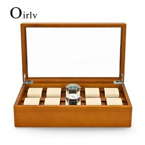 Cajas de joyería Oirlv Caja de madera maciza para pulsera de reloj Organizador de almacenamiento premium 342094 cm Madera personalizable 231201