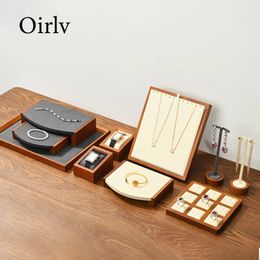 Boîtes à bijoux Oirlv plateau en bois Bracelet anneau affichage accessoires ensembles support organisateur collier support 231123