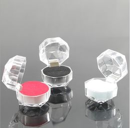 Sieraden Dozen Verpakking Hot Koop 3.9 * 3.9cm Plastic Transparante Ring Oorbellen Verpakking Geschenkdoos Groothandel Gratis Verzending