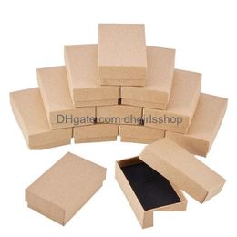 Boîtes à bijoux Boîte en carton Pandahall pour collier de bague Rec Tan 8x5x3cm noir 9x7xm blanc 7x7xm 9x9xm 18 pièces / 24 pièces livraison directe Pa Dhjyx