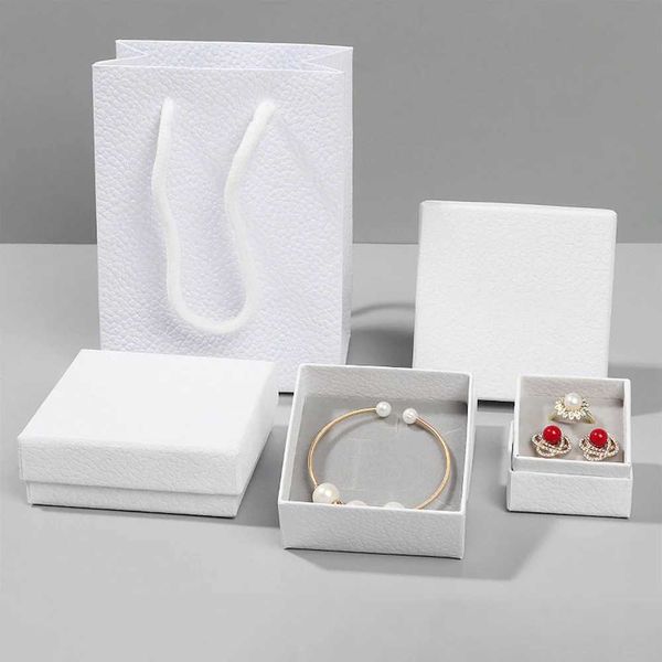 Boîtes bijoux en papier bijoux de rangement Boîte d'oreille Collier anneau Organisateur Lynchee Pattern Emballage Boîte à main Accessoires de bijoux en gros