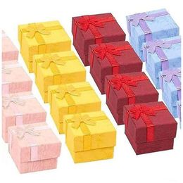 Sieradenboxen papier sieraden opbergkast hoorringverpakking dozen kleine cadeaubussen voor jubilea verjaardagen cadeaus 4 kleuren dro dh1tb