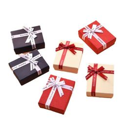 Sieradendoosjes Papieren ring met strik Ontwerp voor oorbellen Verpakking Case Valentijnsdag Cadeau Drop Delivery Display Dhtzv