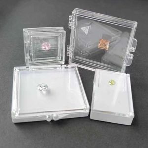 Joyería Caja de exhibición de piedras gemitas acrílicas personalizadas Caja de almacenamiento de piedra Organizador de protección de envasado de diamantes Flotating Organizador de diamantes 2 PCS