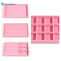 Sieradendozen Roze Fluwelen Sieraden Displays Oorbel Opbergkoffer Showcase Sieraden Display Organizer Box Ladehouder 21x12cm 1PC 230616