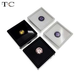Boîtes de bijoux Boîte de pierres précieuses en plastique carré en diamant en vrac Boîte d'emballage de pierre de pierre de pierre de pierre de pierre de pierre de graisse