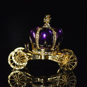 Boîtes à bijoux QIFU Europe artisanat d'art chariot de citrouille violette pour cadeau de noël 230710