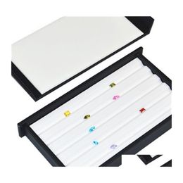 Joyas Cajas de calidad Mute Mute ER Superior Caja de exhibición de diamantes de cuero Mini Case de almacenamiento de piedra Organizador de soporte de piedra