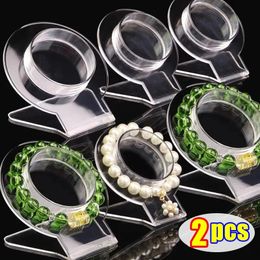 Boîtes à bijoux Simple Circulaire Stable Dur Transparent Acrylique Bracelet Présentoir Emballage Jade Stand Cristal Agate Organisateur Accessoires 231117