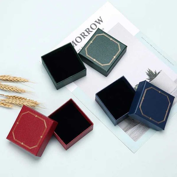 Joyas de joyas de papel cuadrado Joyero de joyero Pendientes de anillo de almacenamiento Caja de regalo de almacenamiento de moda