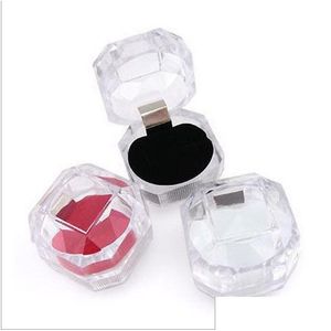 Boîtes à bijoux Boîte à bagues transparente Stand Acrylique Collier Boucle d'oreille 4X4Cm Livraison directe Emballage Affichage Dhgarden Dhsek