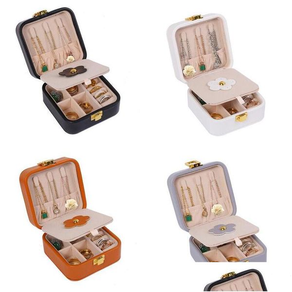 Joyeros Caja De Joyería De Viaje Estuche De Almacenamiento De Cuero De Pu Cajas De Exhibición De Joyería Portátiles Regalo Ideal para Novia Y Esposa con Mirr Dhate