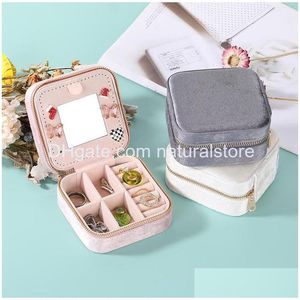 Boîtes À Bijoux Voyage Veet Box Mini Cadeaux Cas Pour Femmes Filles Petit Organisateur Portable Anneaux Boucles D'oreilles Colliers Bracelets Drop Deliv Dhlp7